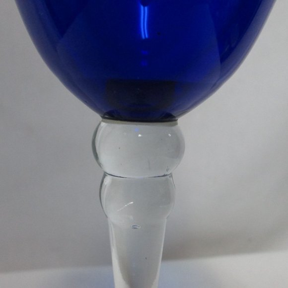 Cobalt Blue bell shaped tall wine spirits glass 8 inches Hand Made NEW - Picture 9 of 13